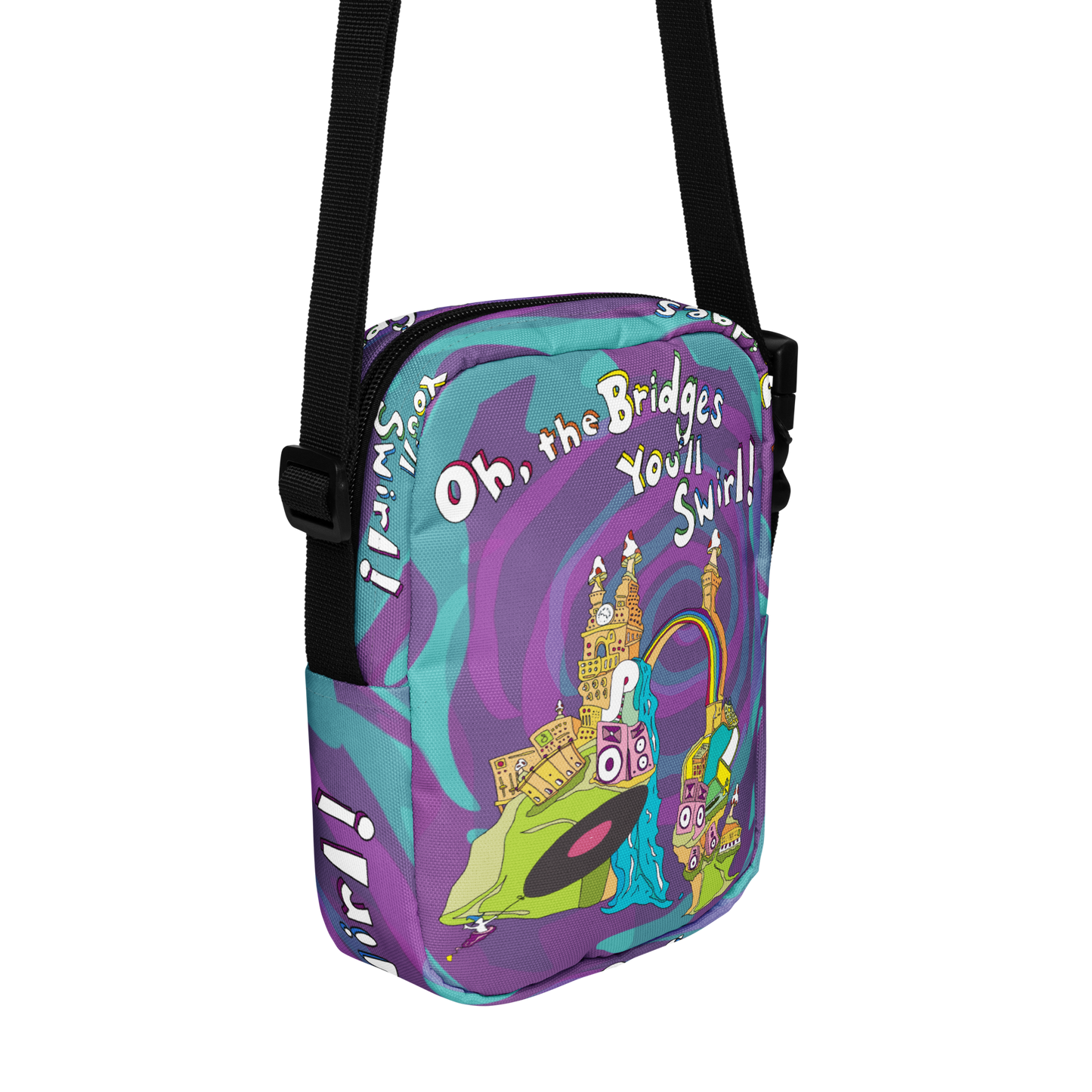 Oh the Bridges You'll Swirl Crossbody Bag